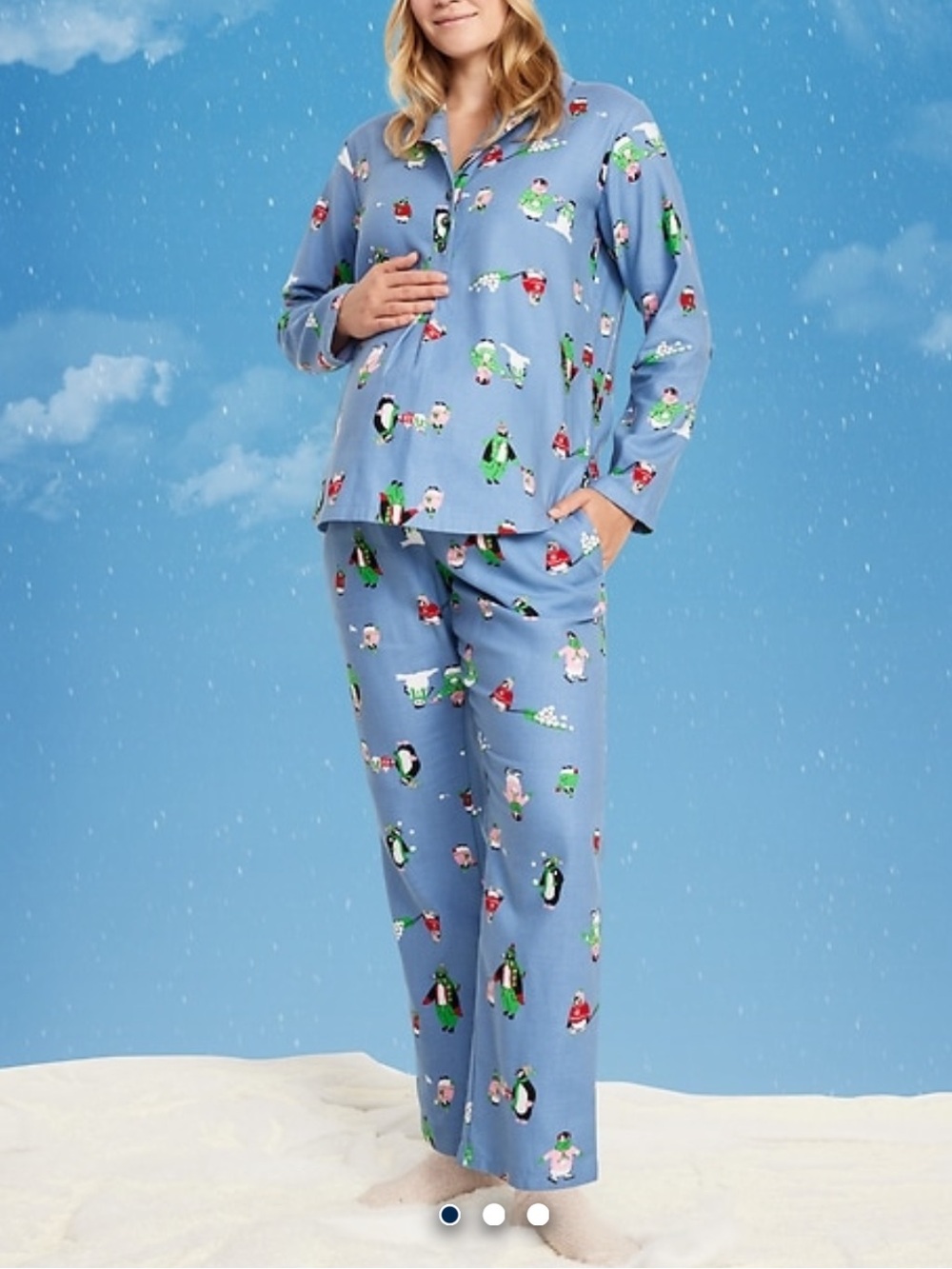 Maternity cotton flannel pajamas set